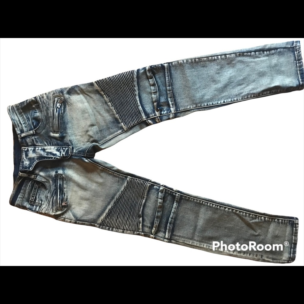 PRICE DROP - Balmain acid wash moto skinny jeans 🔥🔥